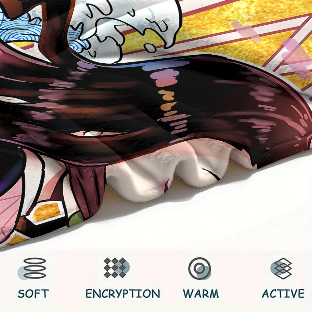 Demon Slayer Nezuko & Tanjiro Blanket, Cozy Throw for Sofa Bed, Ideal Gift for Demon Slayer Fans.chl