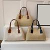 Straw Woven Women's Beach Handbag Luxury Designer Handmade Large Capacity Top Handle Summer Bag