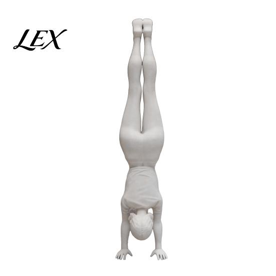 Modern Home Decor Inverted Girl Figurine, 3D Printed Athlete Statue, White Muscle Line Sculpture Sporty for Table Shelf Decorative Statue