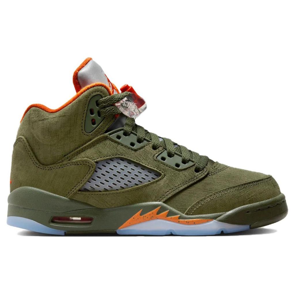 Детские кроссовки Air Jordan 5 Retro GS Olive 2024 Green Army-Oliv Solar-Orange 440888-308