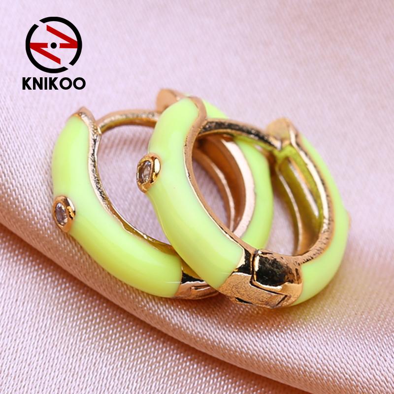 KNIKOO Круглые серьги-клипсы для женщин, модные серьги-кольца, ювелирные изделия для свадебных подарков, серьги с кубическим цирконием CZ