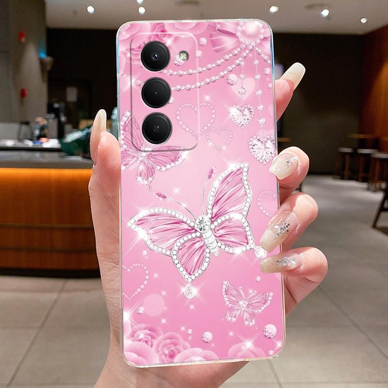 Back Cover For Redmi 15 4G Global Case Luxury Fashion Butterfly Flowers Clear Silicone Soft TPU Bumper For Redmi15 4G Phone Case