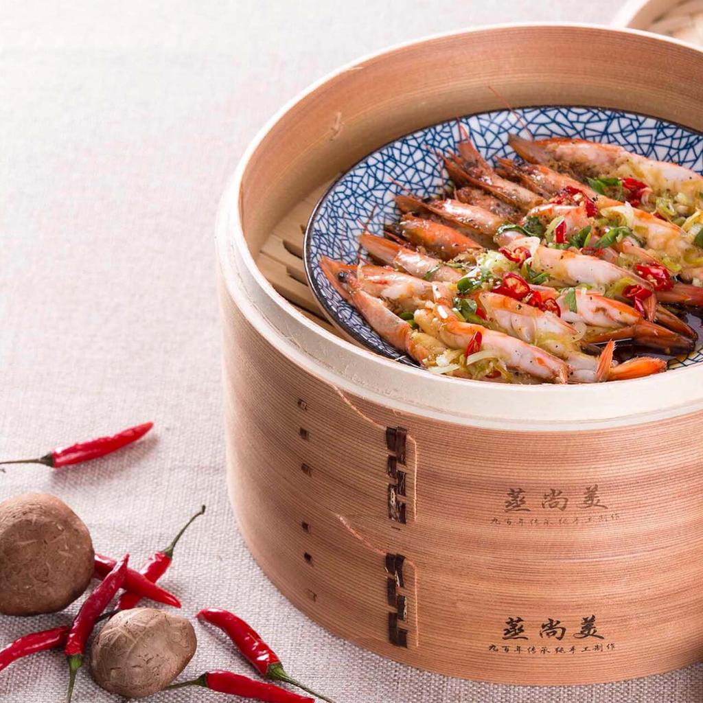 Wooden Cedar Bamboo Steamer Basket Handle 5-6L Capacity Gas Induction Ready for Dumpling Baby Bao Dim Sum Rice Potsticker