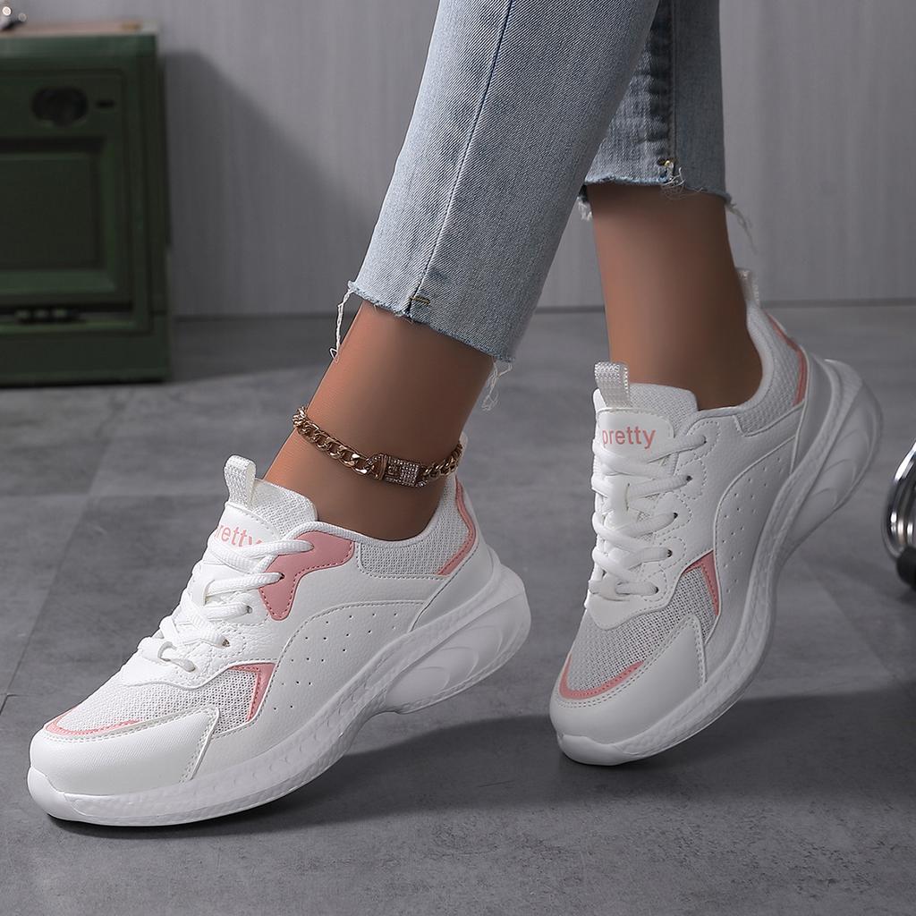 Autumn Sports Shoes Women's Versatile Student Running Shoes Women's White Soft-soled Mesh Women's Shoes Women's
