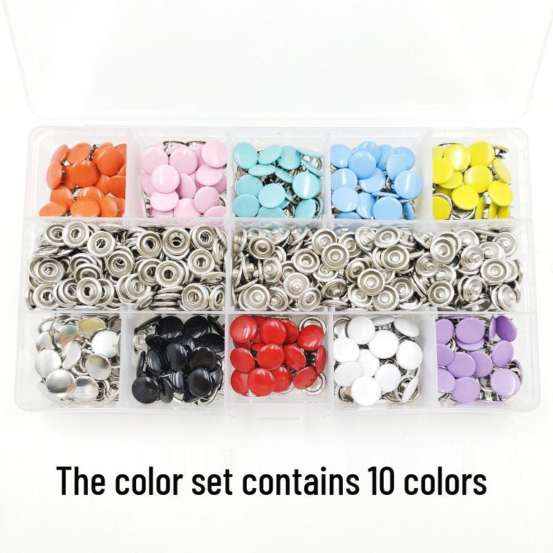 Colorful Five-Prong No-Sew Metal Snap Buttons for Baby and Mother Garments.