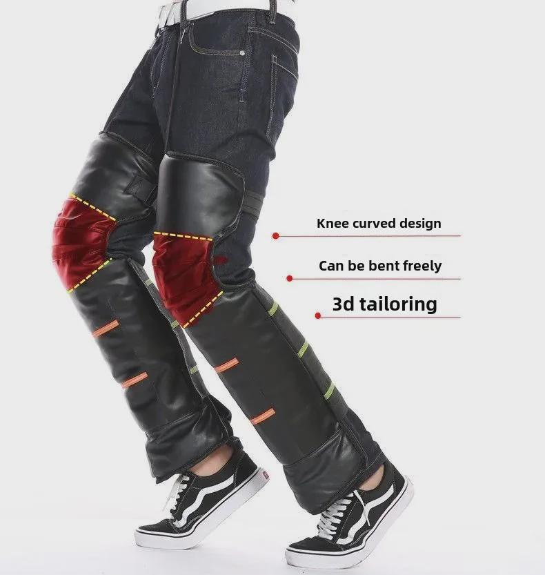 Утолщенные ветрозащитные зимние наколенники для мотоциклов и электровелосипедов, мужские и женские леггинсы для езды в холодную погоду