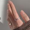 Hollow Heart Adjustable Open Ring For Women Minimalist Design Trendy Jewelry Delicate Stackable Finger Ring Everyday Wear Elegant Gift For Her