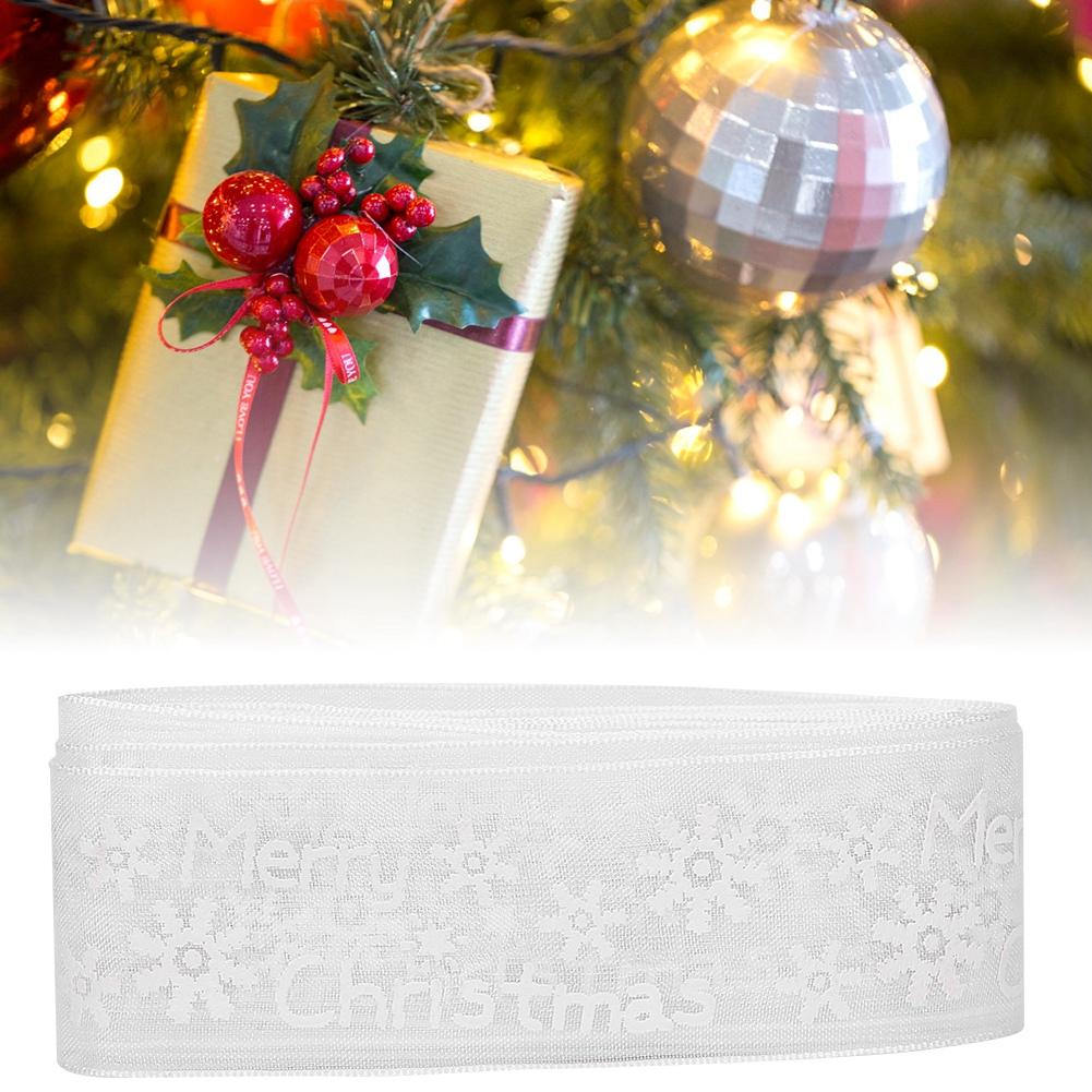 25mm 5Yards Printed Flowers Christmas Ribbon Sewing Gifts Packing Belt Decoration