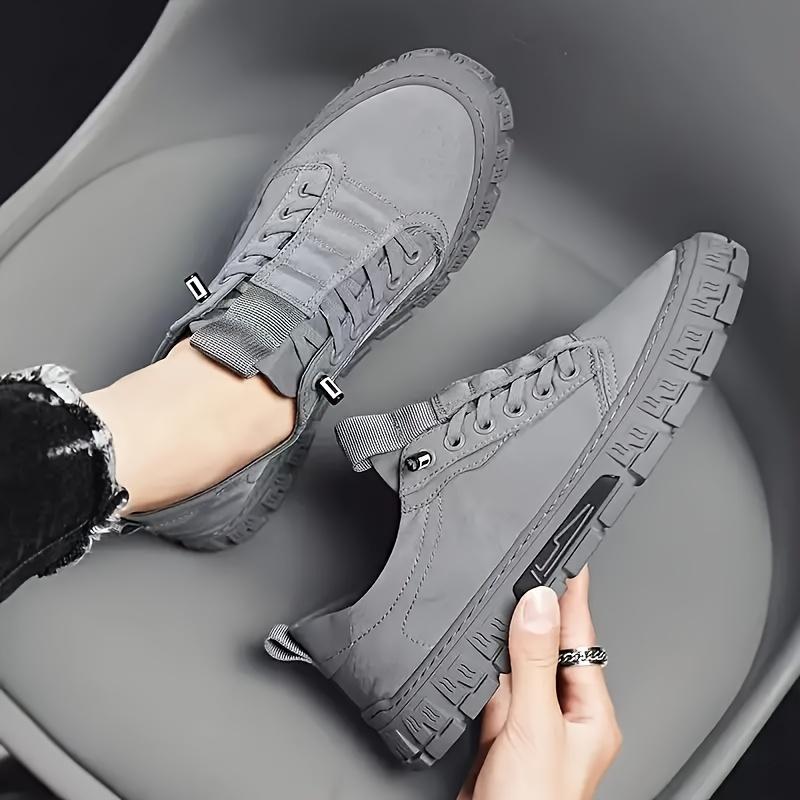 Мужские однотонные повседневные кеды с парусиновым верхом, дышащие, нескользящие, на шнуровке, универсальная обувь для улицы, повседневная обувь в мужском уличном стиле