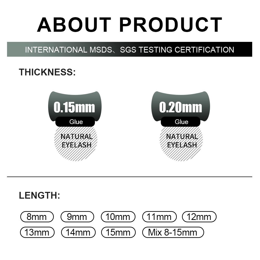 Эллиптические ресницы, разделенные кончики NAGARAKU, матовый черный, серый цвет, 12 линий, супер мягкий натуральный
