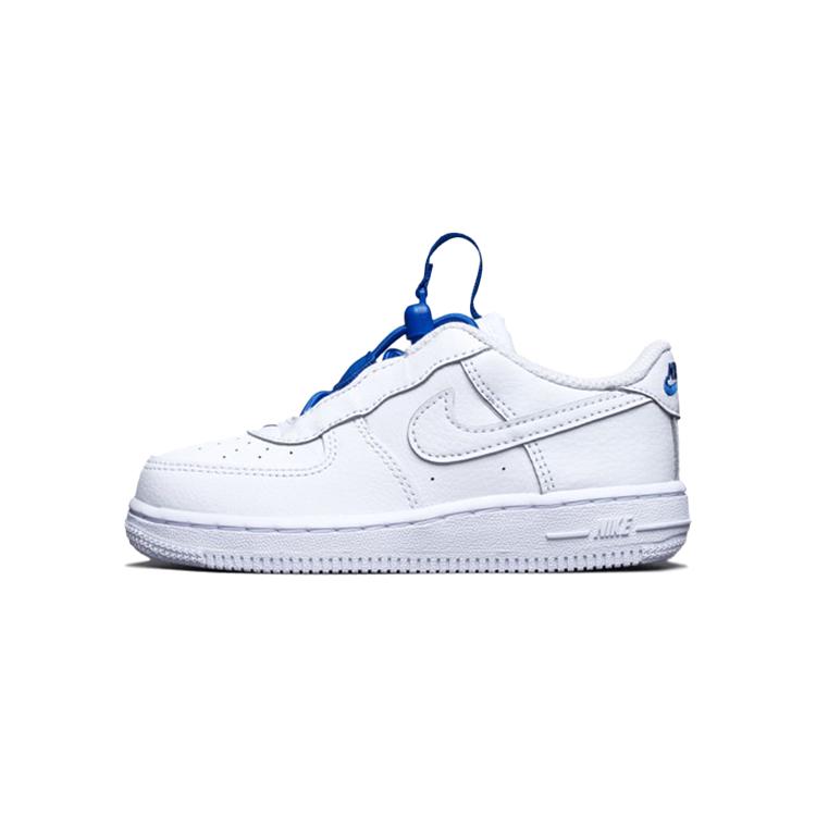 Nike Nike Air Force 1 Крючок и петля Низкие детские кроссовки Белый Синий Для младенцев и малышей CU5289-100