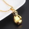 Punk Style Stainless Steel Gold Color Silver Fitness Boxing Glove Fists Pendant Necklace