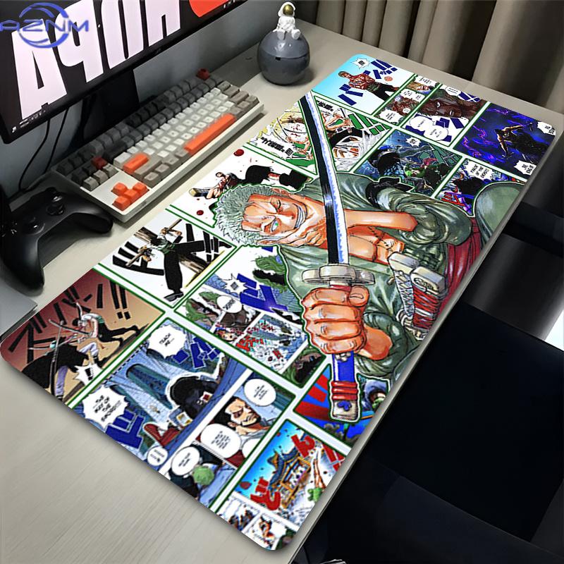 Gaming Mouse Pad Gamer Computer Accessories Anime One Piece Roronoa Zoro Mousepad Xxl Keyboard Pad NonSlip Office Mouse Mat