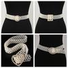 Buckle Coat Belt Elastic Band Beadeds Body Chain Elegant Pearl Waist Belt  Women
