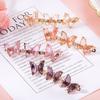 HOVANCI Fashion Hairwear butterfly Hair Claw Clips 7 Multi Color Glass butterfly Hair Accessories Hair Clip for Girl