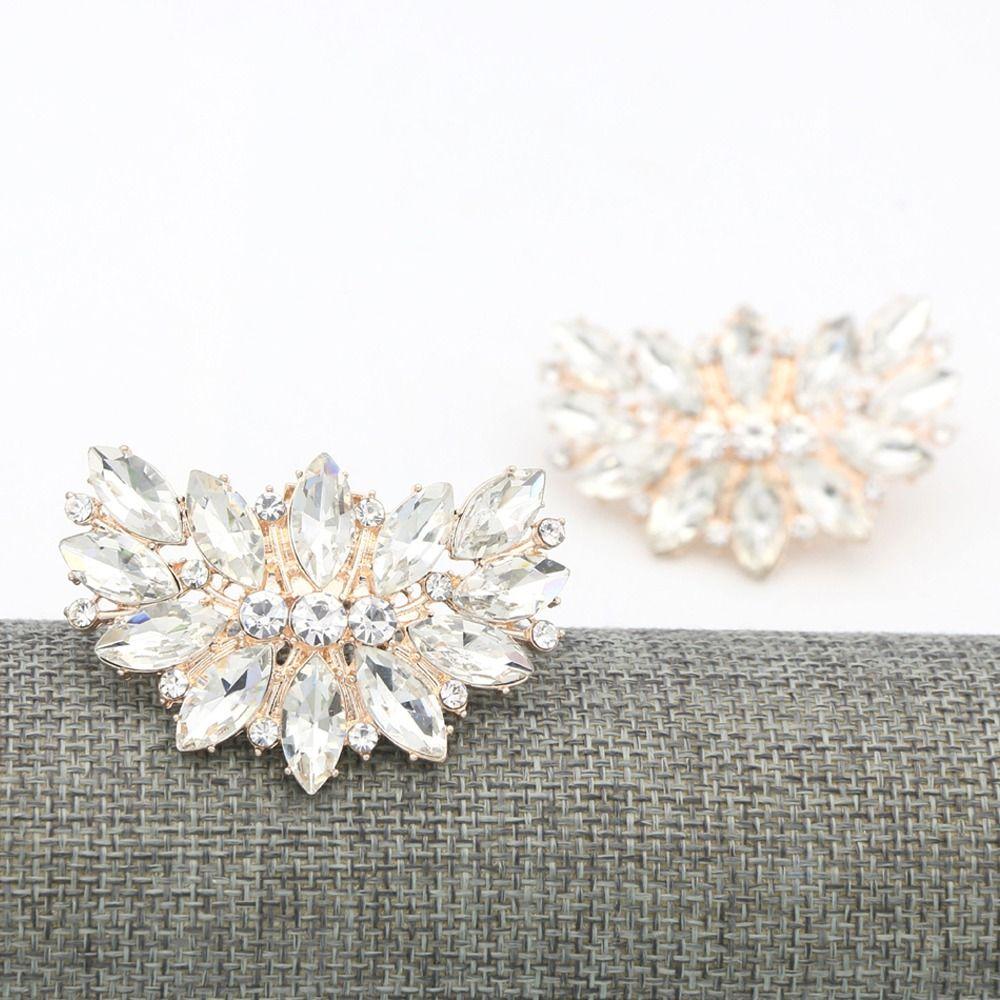 Женские туфли на высоком каблуке, украшенные стразами и кристаллами, декоративные заколки-пряжки, украшения для обуви.