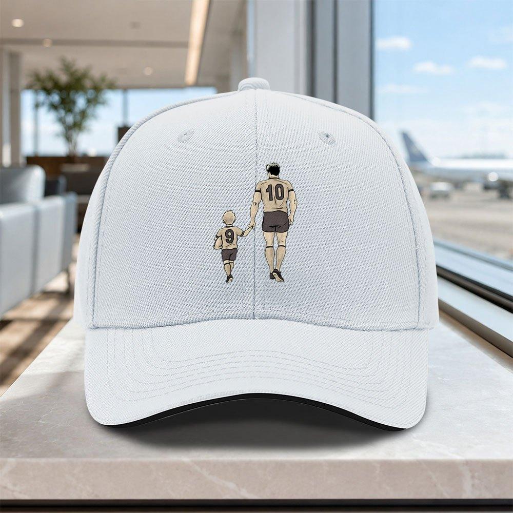 Adjustable Baseball Cap with Father Son Silhouette Pattern Lightweight Unisex Hat for Outdoor Weddings Parties