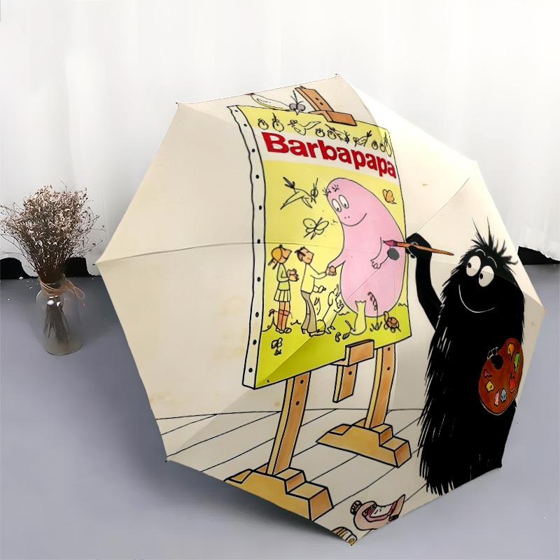 Barbapapapattern, automatic folding umbrella, portable and foldable design, 8 ribs, a Christmas or birthday gift.