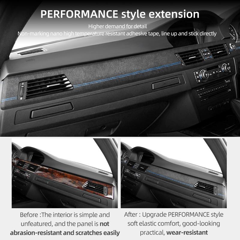 Для BMW 3 серии E90 2005-2012 Из Алькантары Панель приборной панели Отделка приборов Стикер Performance Аксессуары для интерьера автомобиля
