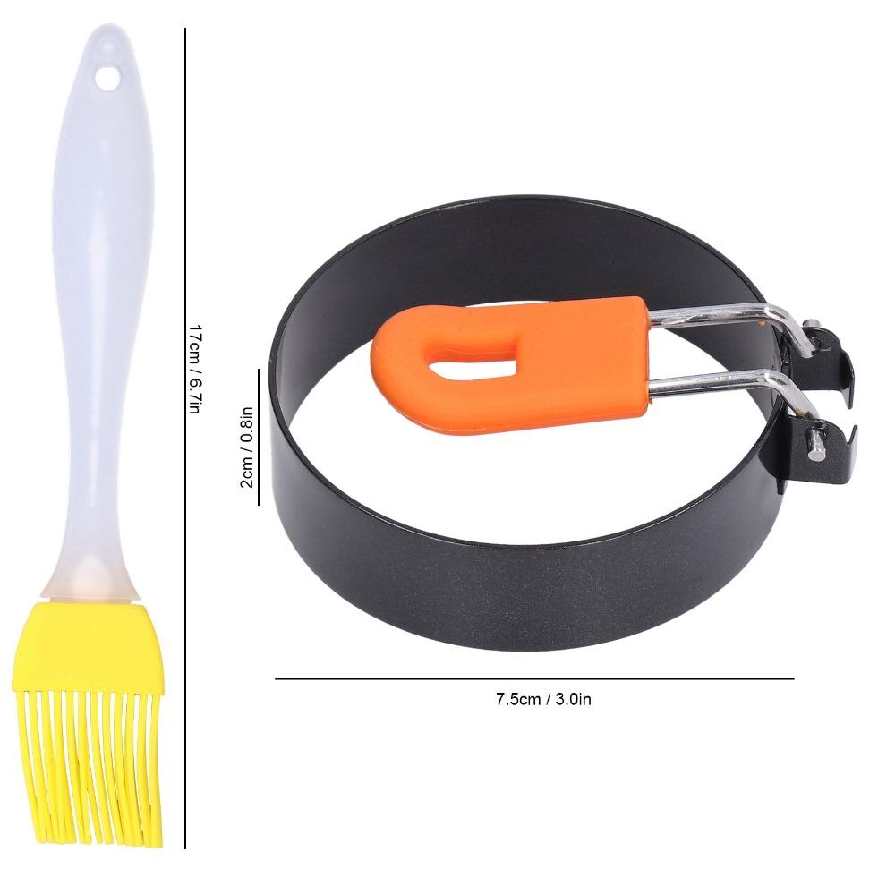4 PCS Black Orange Egg Ring Non-Stick Egg Patty Maker Convenient Egg Cooker Indoor Cooking