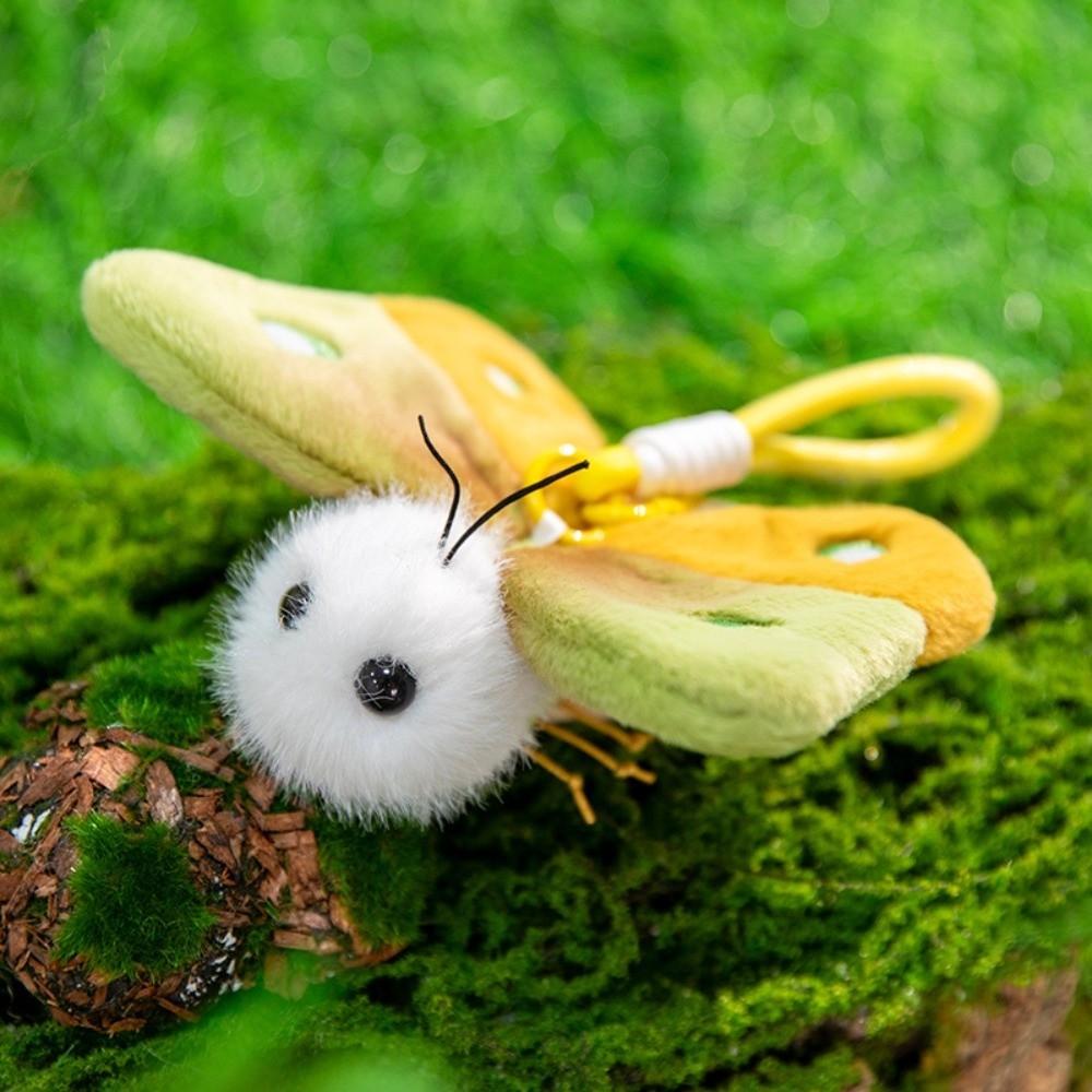 Ladybug Plush Insects Key Ring Cartoon Cockroach Key Chain Cute Moth Fly Pendant for Gifts