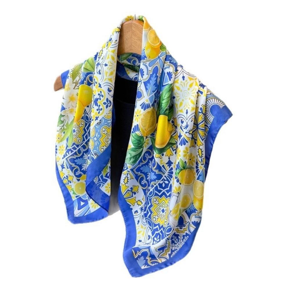 Soft Imitation Silk Scarf Square Neckerchief Fashion Headscarf Beach Travel