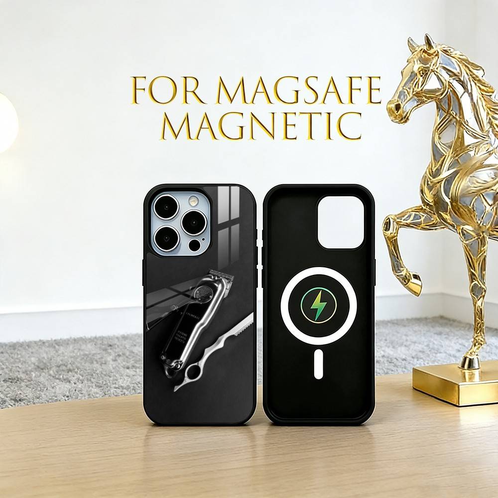 Barber Shop Hair Stylist Salon Phone Case For iPhone17,16,15,14,13,12,11 Plus,Pro Magnetic with Magsafe Wireless Charging