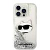 Etui do iPhone 14 Pro Karl Lagerfeld Glitter Choupette Head Srebrne
