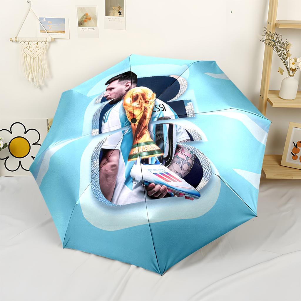 Messi Portable Automatic Umbrella Sturdy 8-Rib Shaft Compact Design All-Season Umbrella for Travel Fashionable Accessory