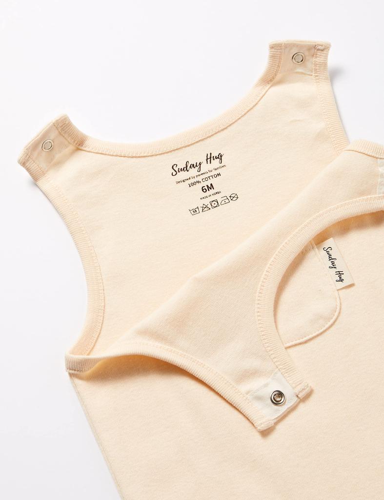 Sunday Hug Sleeveless Cream 6M Romper, Baby, Beige,