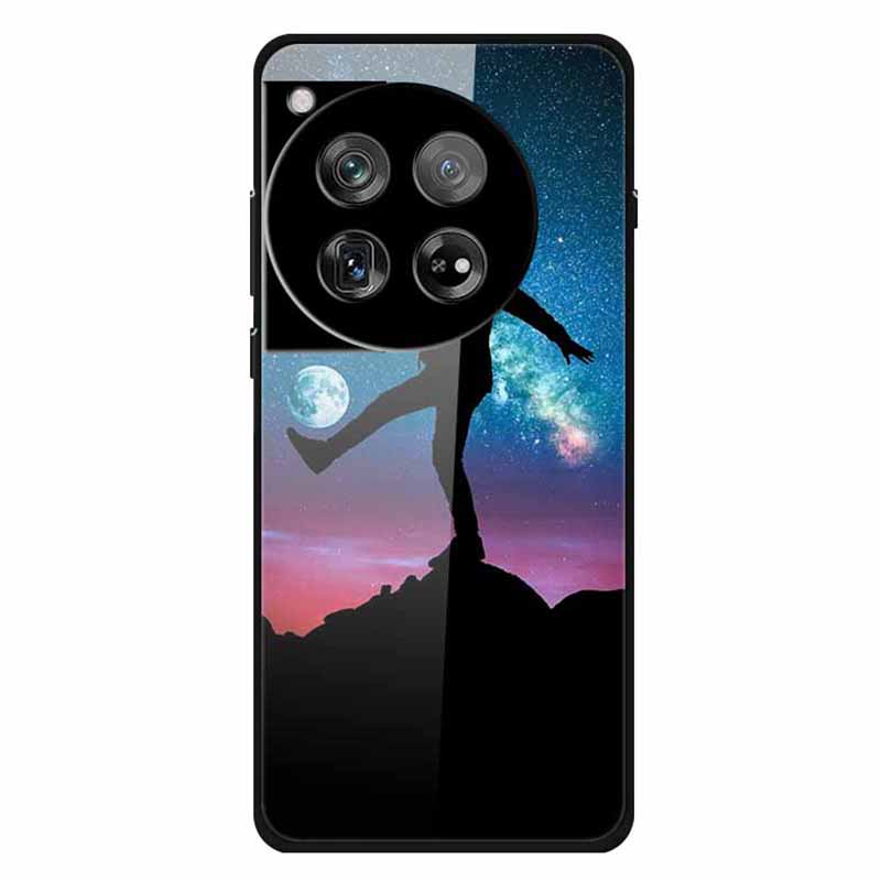 For OnePlus 12 5G Phone Case Pattern Printing Tempered Glass Shockproof Cover