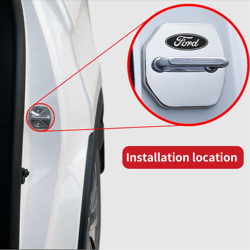bhmcg3 4PCS Door Lock Decoration Protection Cover emblem case for Ford Fiesta EcoSport ESCORT focus 1 focus 3 focus 2 Accessories