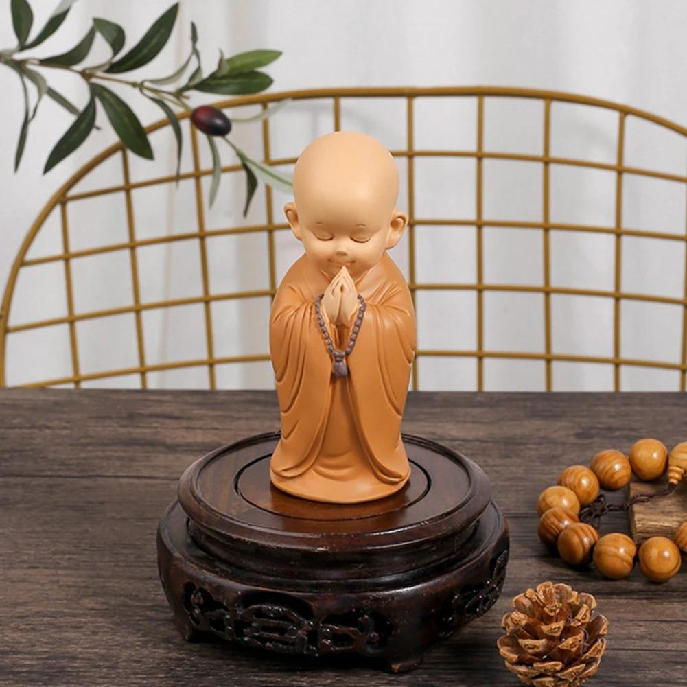 Автомобиль Маленький монах Буддийские статуи Украшения Статуэтка Будды из смолы Скульптура Миниатюры ручной работы Украшение комнаты Поделки Подарки