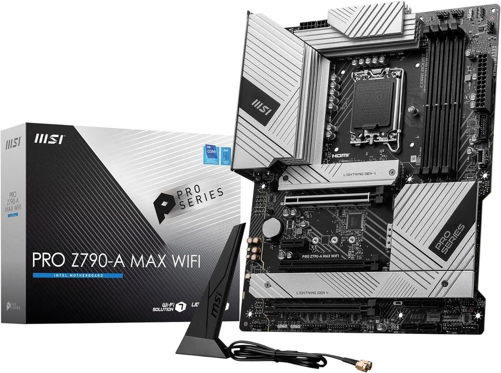 MSI PRO Z790-A MAX WIFI ATX Motherboard with DDR5 RAM, Z790 Chipset, and Supports 14th13th12th Generation Intel LGA1700 Core Processors (MB6305)