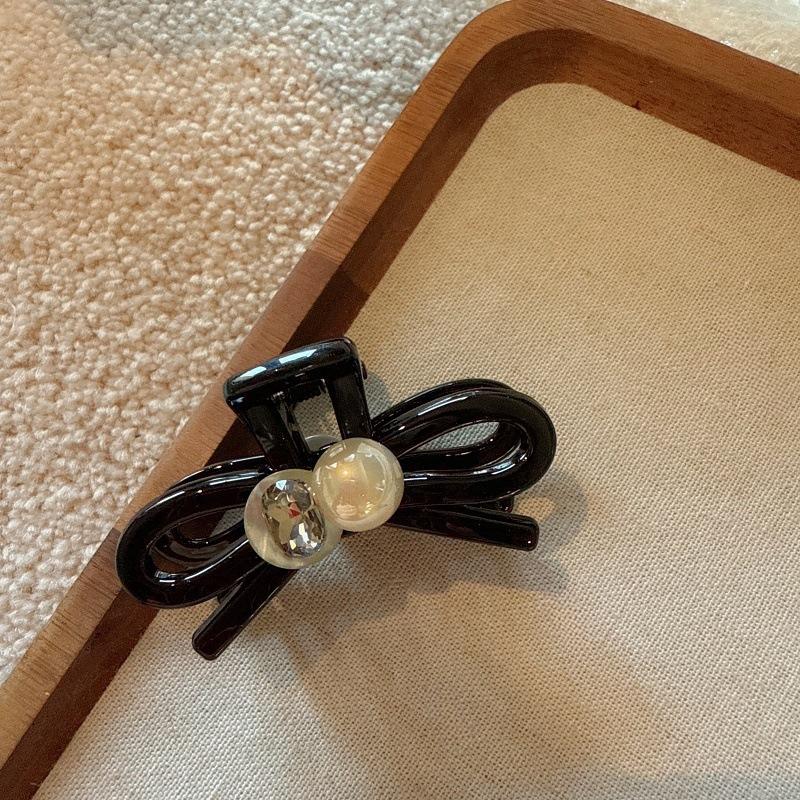 Темпераментный Универсальный Акриловый Бант Зажим для Волос Женский Затылок Высокое Чувство Кристалл Средний Полузакол заколка