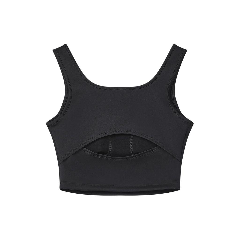 Fila Однотонный жилет с открытой спиной, короткий, повседневный, женский топ, черный F11W415102F-BK