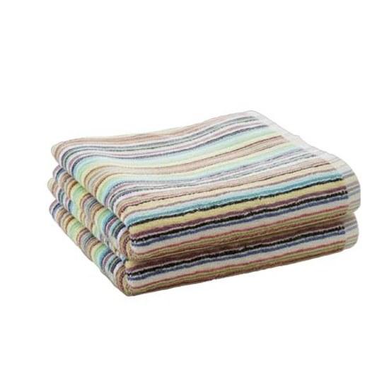 Imabari-made leftover thread bath towel colorful stripe 2-piece set made Japan fluffy high-speed absorption durability