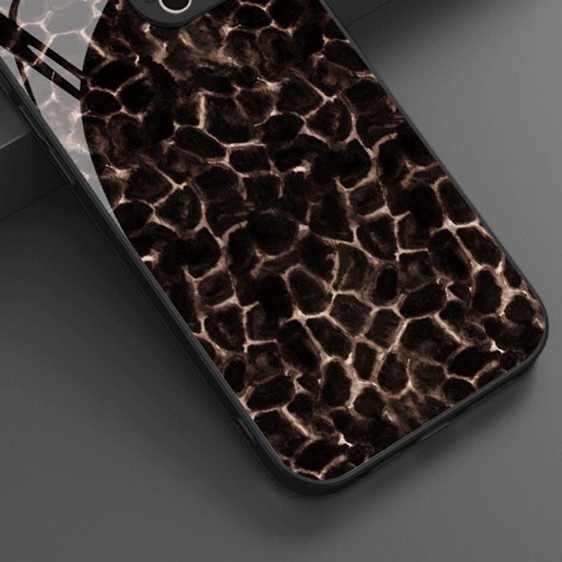 Закаленное стекло с текстурой темных трещин для телефона iPhone 11 12 13 14 15 16 17 Pro Max 17 Air 7 8 Plus XS X XR Чехол