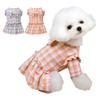 Летний костюм для собак в клетку с бантом для кошек и собак