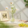 Ribbed Design Clear Flower Vase Nordic Style Flower Arrangement Cylinder Vases  Home Decoration