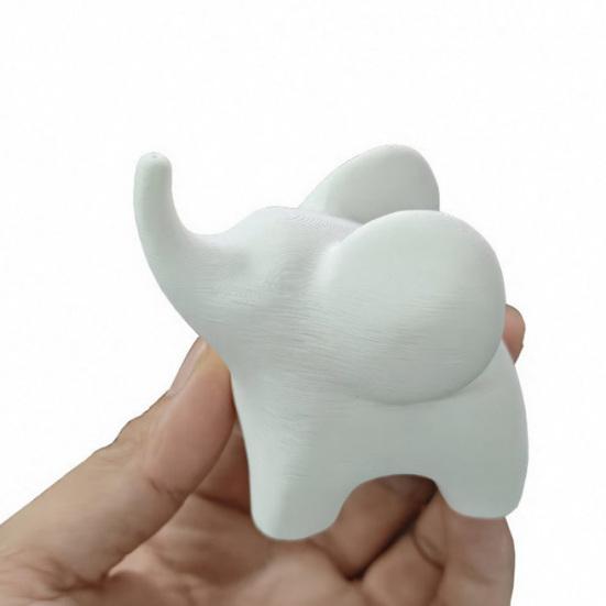 Миниатюрная фигурка слона, Минималистичная 3D-печатная статуэтка слона, Слон на удачу, Коллекционный орнамент для современного дома, Декор для офиса