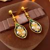 Винтажные серьги-груши для женщин 2025 Новинка в моде Овальные серьги-кисточки Каплевидные серьги Высококлассные Ретро Роскошные Дизайнерские Циркон