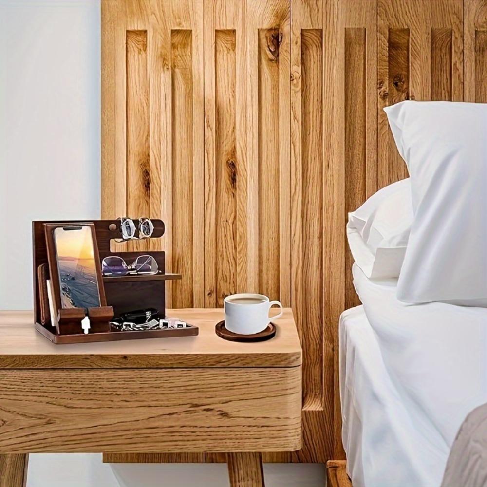 Подставка для мобильного телефона, настольная полка для хранения вещей, док-станция, ящик для хранения вещей на прикроватной тумбочке, ящик для хранения вещей на журнальном столике, подарки для папы и мужа,