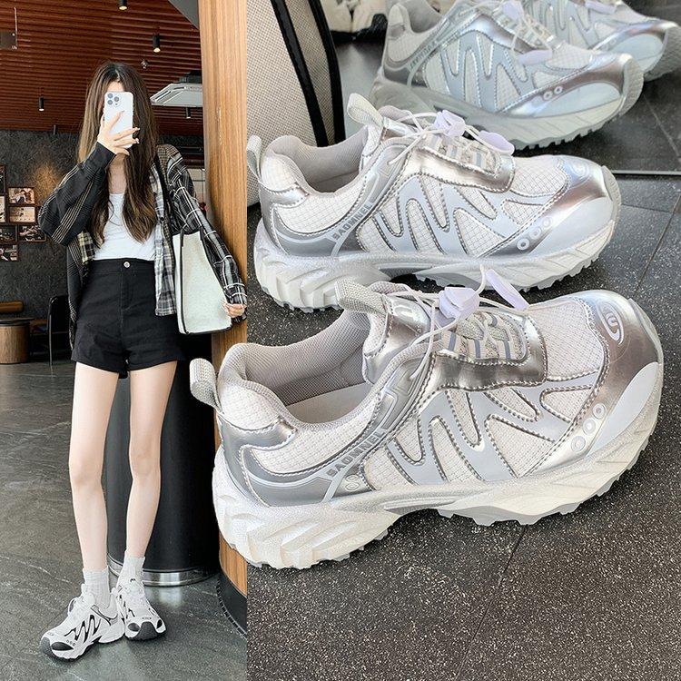 2025 summer new fashion ins trendy dad shoes mesh breathable sneakers versatile single shoes sneakers