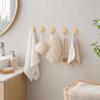 4pcs Self-adhesive star-shaped wooden hooks, strong adhesive wall-hanging hooks, suitable for bathrooms, kitchens and bedrooms