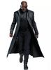 Stylish Black Men Lambskin Original Leather Trench Coat Handmade Formal Casual