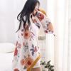 80x160cm Orange Flowers Bath Towel Pure Cotton Soft Absorbent Quick-drying Towel Beach Towel for Women,1pc