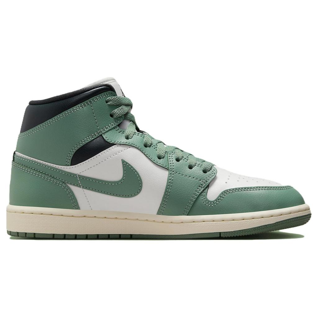 Женские кроссовки Air Jordan 1 Mid Jade Smoke Green Sail Anthracite BQ6472-130