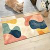 1 шт. многоцветный коврик для пола с органическим узором, полиэстеровая ткань, машинная стирка, подходит для декора спальни, гостиной