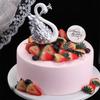 Decorative Baking Decoration Desktop Cake Topper Anniversary Ornament Swan Figurine Miniatures